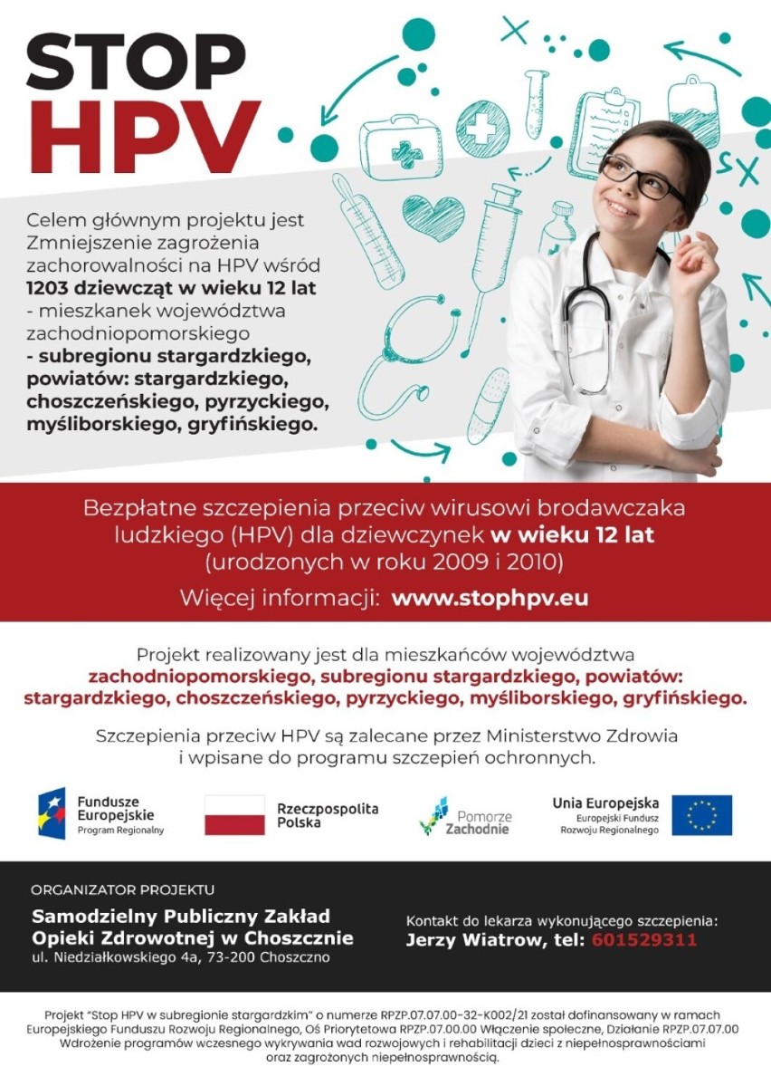 Bezpłatne szczepienia na HPV dla dwunastolatek w SPZOZ w Choszcznie