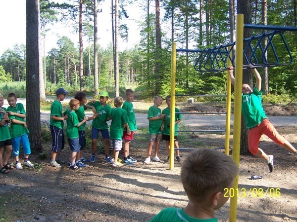 Obóz piłkarski dzieci z zamiejscowego ośrodka Akademii Lechii Gdańsk