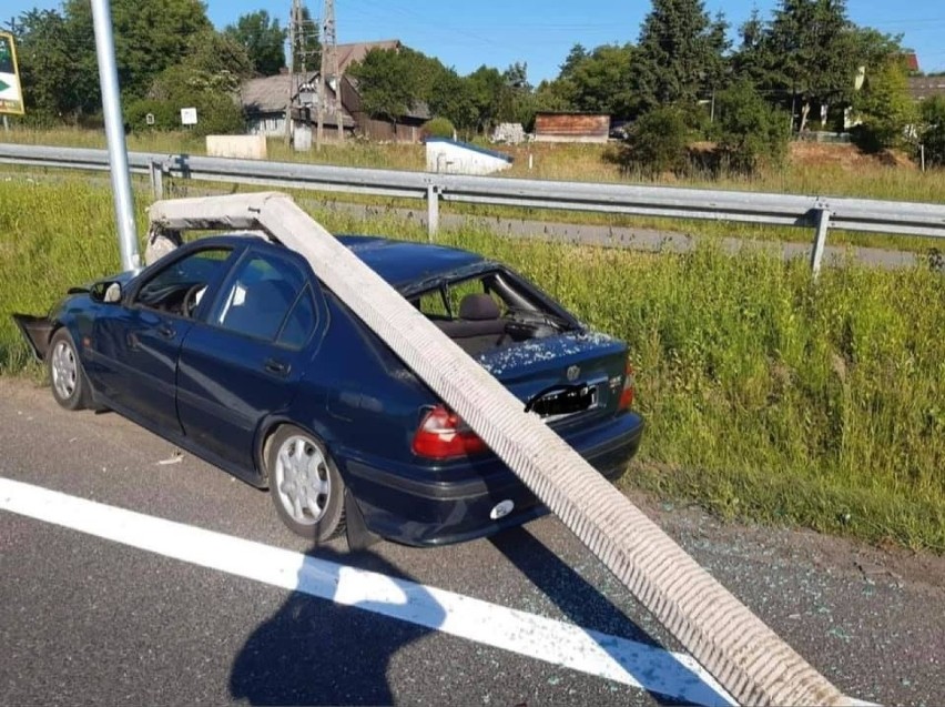 Wypadek w Głogoczowie na zjeździe z zakopianki