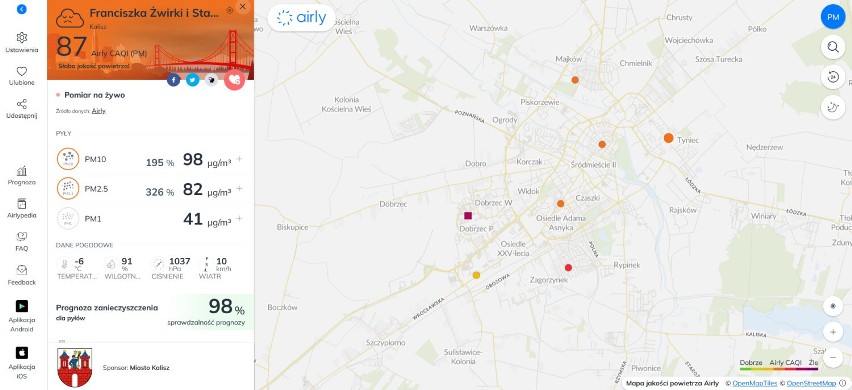 Smog w Kaliszu. Rządowe Centrum Bezpieczeństwa ostrzega przed złą jakością powietrza