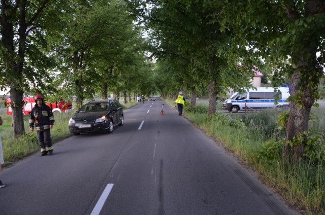 Wypadek motocyklisty w Kniewie