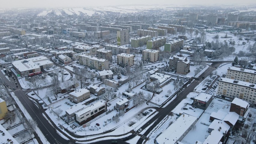 Zima 2021 w Radomsku. Tak wygląda zimowe miasto z lotu ptaka...