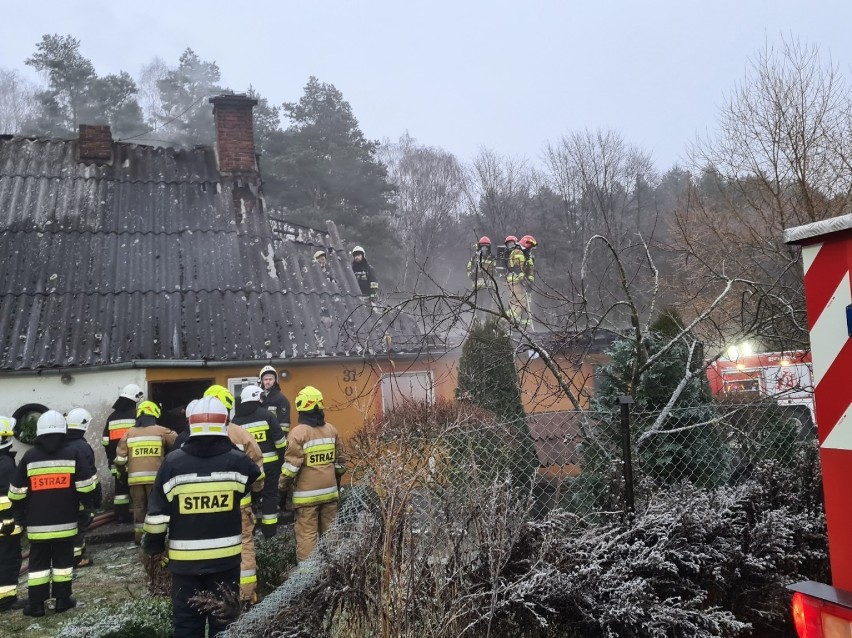Pożar budynku mieszkalnego w miejscowości Łąkie