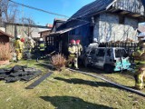  Pożar budynku gospodarczego  w Przyborowie. Na miejsce przyjechało siedem jednostek strażackich 