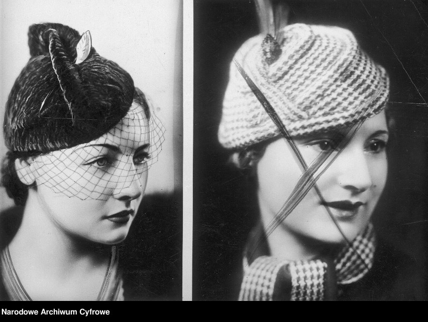 Dwie kobiety w modnych nakryciach głowy. Moda angielska