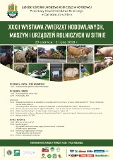 XXXII Wystawa Zwierząt Hodowlanych, Maszyn i Urządzeń Rolniczych w Sitnie. Zobacz co będzie się działo (PROGRAM)