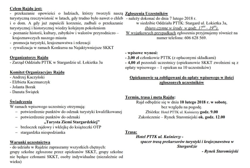 PTTK zaprasza w sobotę na ciekawy rajd po Stargardzie