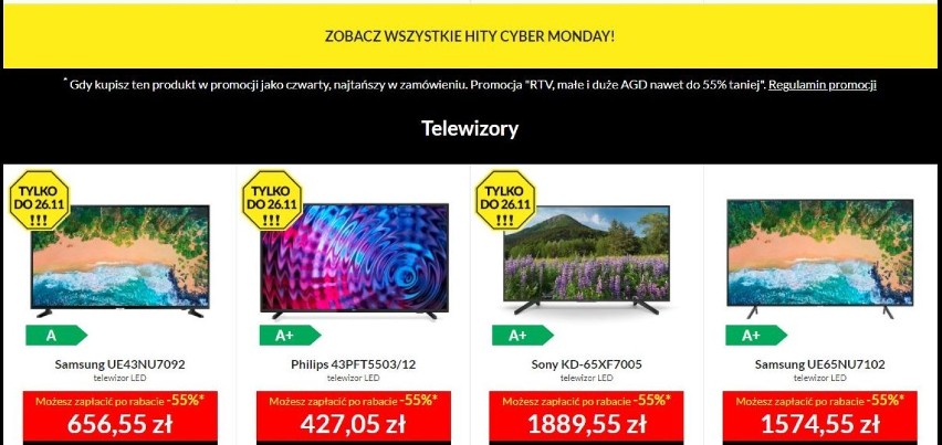 Cyber Monday 2018 w Media Expert, Media Markt, RTV Euro AGD:...