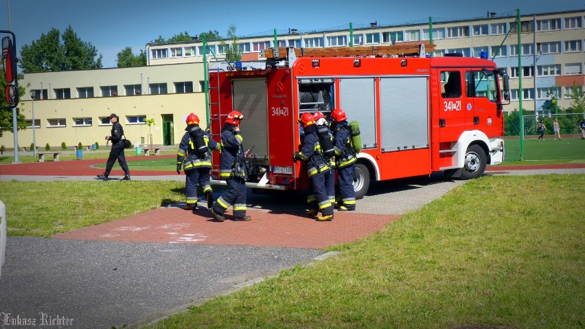 Strażacy ćwiczyli w Zespole Szkół nr 10 w Kaliszu