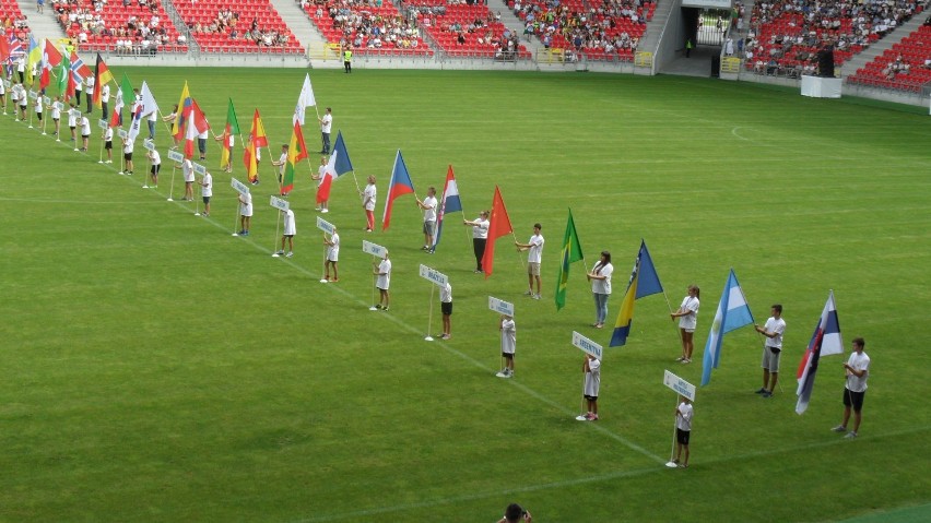 Pielgrzymi ŚDM na stadionie w Tychach