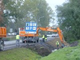 Malbork. Prace drogowe przed mostem: budowany jest zjazd z drogi (zdjęcia)