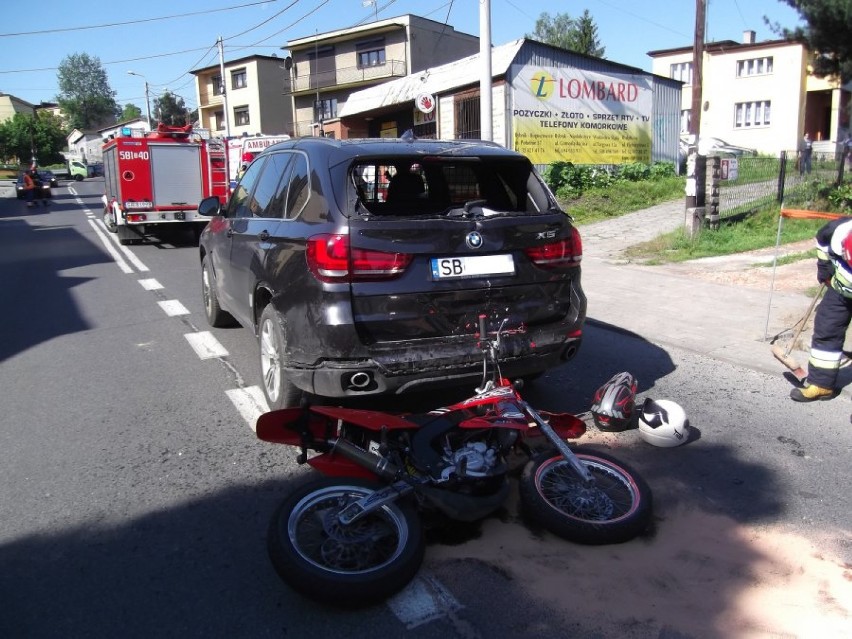Wypadek motoroweru w Rybniku