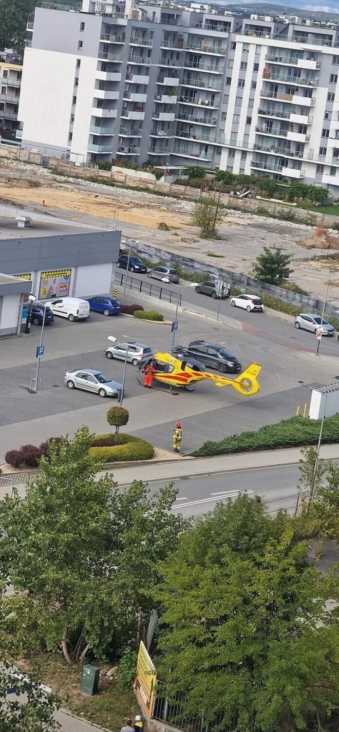 Kraków. Wypadek na placu budowy. Lądował helikopter LPR