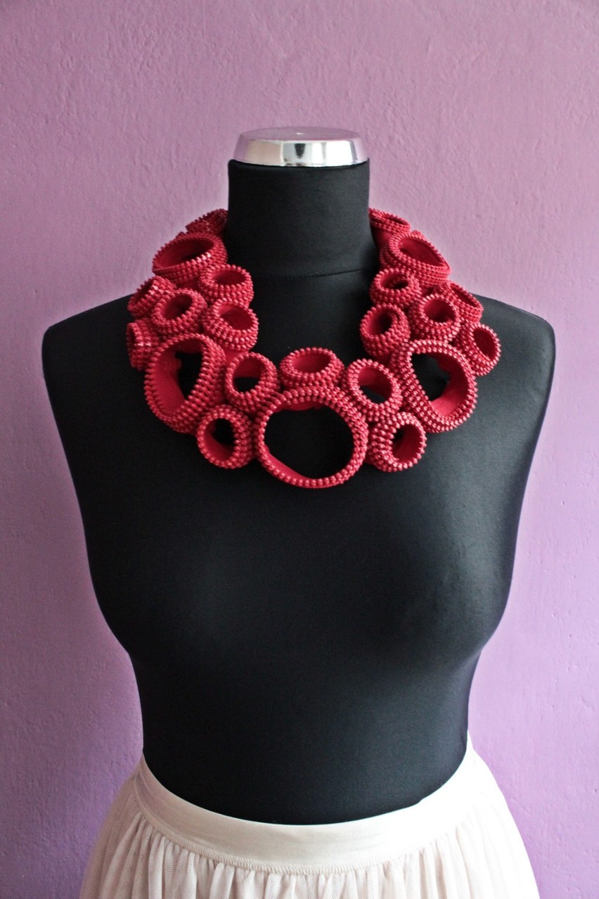 plastic red necklace