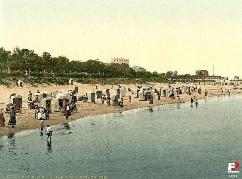 Plaża sfotografowana w latach 1895-1905.