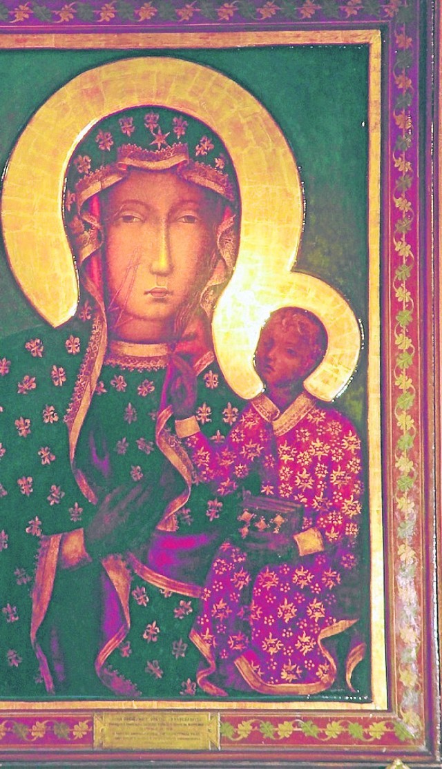 Kopia obrazu MB Częstochowskiej, dzieło Jana Rutkowskiego, od 1931 r. eksponowana jest w inowrocławskim kościele Zwiastowania NMP.
