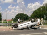 Z ostatniej chwili! Samochód dachował na ul. Sikorskiego w Rzeszowie