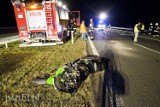 Tragiczny wypadek pod Pasłękiem. Zginął motocyklista [ZDJĘCIA]