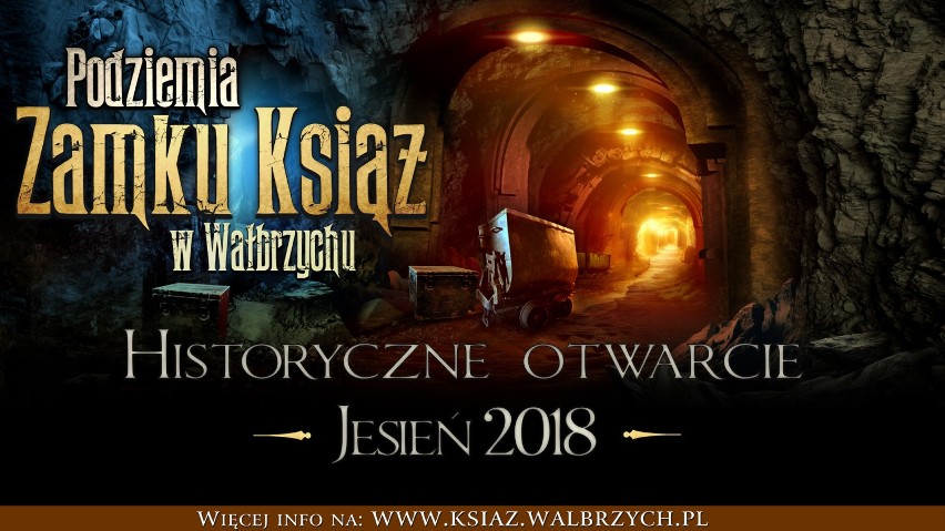 Podziemna trasa turystyczna pod zamkiem Książ w Wałbrzychu...