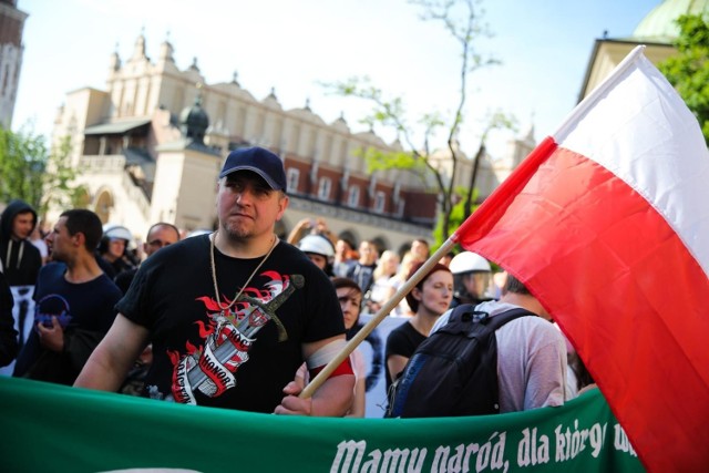 Marsz skrajnej prawicy w Krakowie w maju 2019