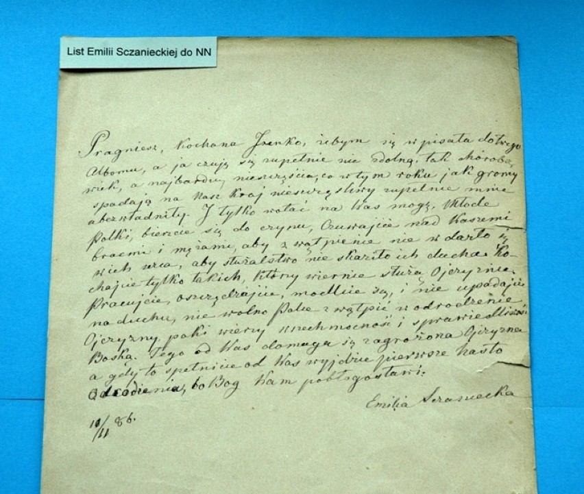 List Emilii Sczanieckiej