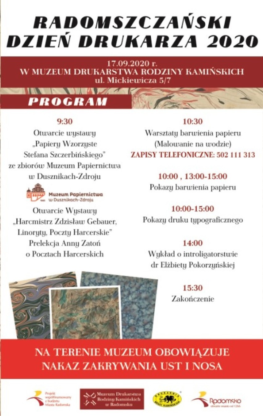 Radomszczański Dzień Drukarza 2020. Zaprasza Muzeum Drukarstwa Rodziny Kamińskich