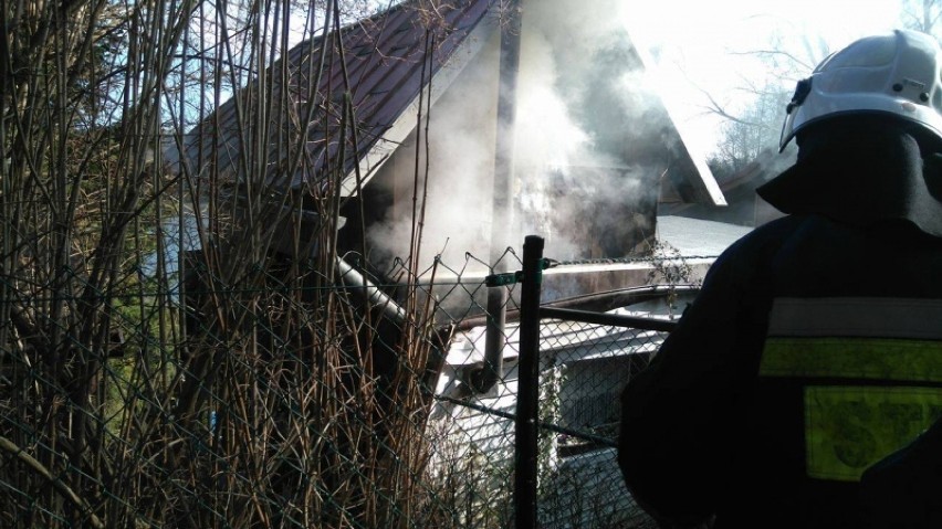 Pożar domku letniskowego w Chwaszczynie