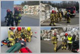 Pożar palety z tworzywami sztucznymi - ćwiczenia straży pożarnej na Krzywej Górze we Włocławku [zdjęcia]