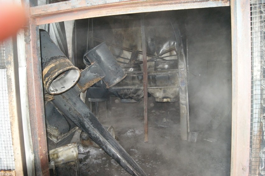 KM PSP w Koszalinie- Pożar w fabryce guzików