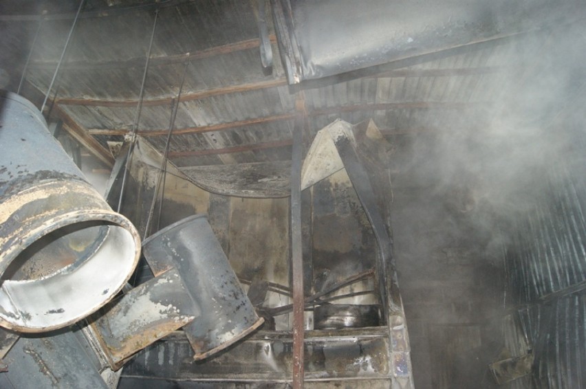 KM PSP w Koszalinie- Pożar w fabryce guzików