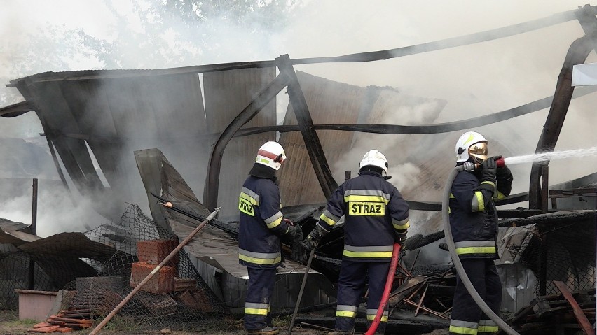 Pożar stolarni w Pruszkowie pod Kaliszem