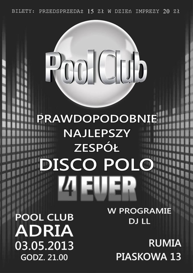 Koncert disco polo w Rumi. W Pool Club Adria zagra zespół 4Ever