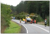 Wypadek na trasie Brachlewo - Mątki. Motocyklista trafił do szpitala w Gdańsku