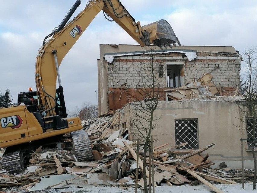 Wyburzanie budynku A Szpitala Uniwersyteckiego przy ul. Zyty