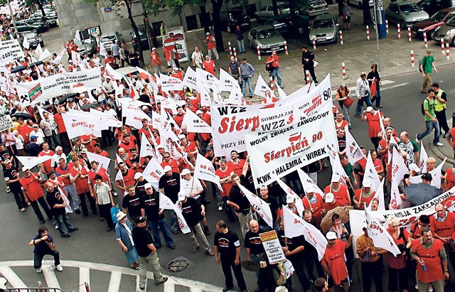 Górnicy najczęściej upominają się "o swoje" podczas ulicznych protestów