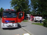 Oświęcim. Pożar w kiosku handlowym na terenie obok szpitala powiatowego na ulicy Wysokie Brzegi