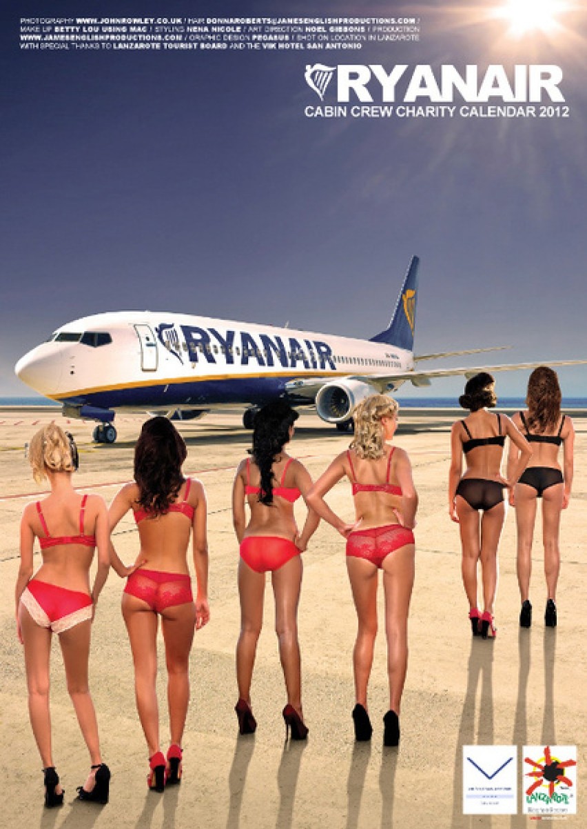 kalendarz 2012 Rynair,rozbierany kalendarz Ryanair...