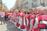 "Stadion dla Widzewa". Kibice manifestowali na Piotrkowskiej [zdjęcia, wideo]