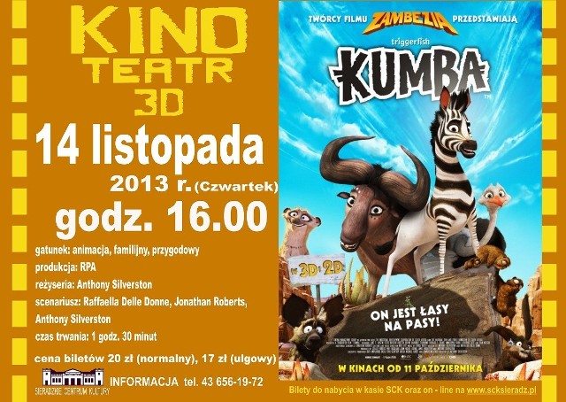 Czwartkowe kino w Sieradzu. Mela, Lauda i animacja dla najmłodszych - to 14 listopada