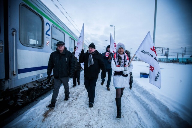 Strajk kolejarzy na dworcu Łódź Kaliska