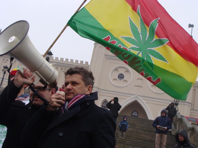 Janusz Palikot podczas marcowego Marszu Wyzwolenia Konopi