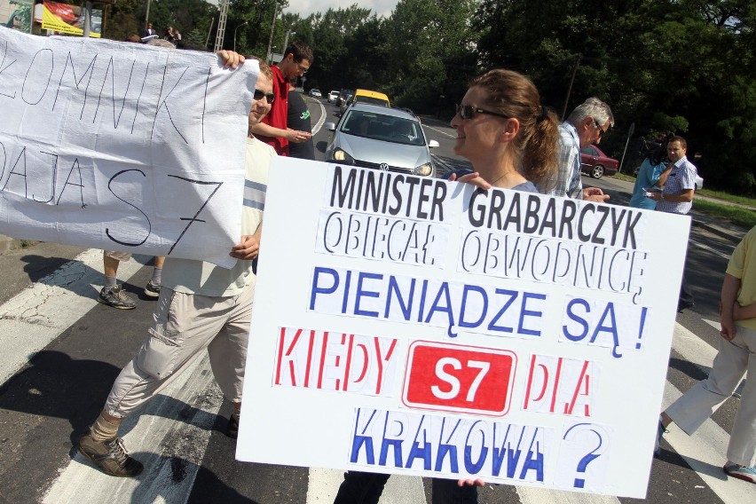 Węgrzce. Protest w sprawie drogi s7