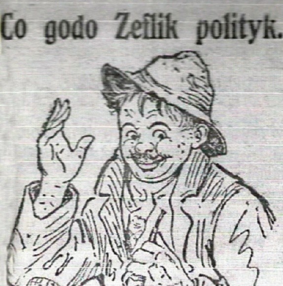 "Głos Poranny" z 1922 r. "Co godo Zeflik polityk":...