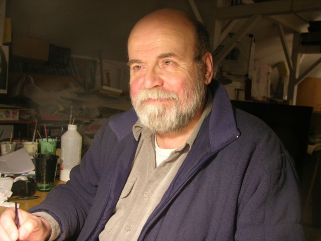 Jan Sawka w swojej pracowni