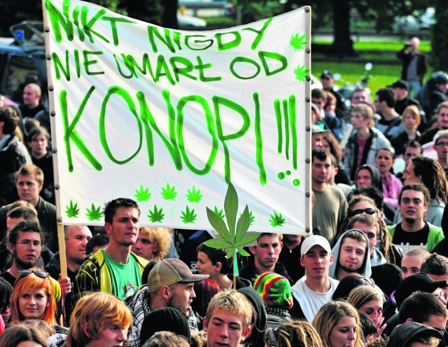 Manifestacja zwolenników legalizacji miękkich narkotyków