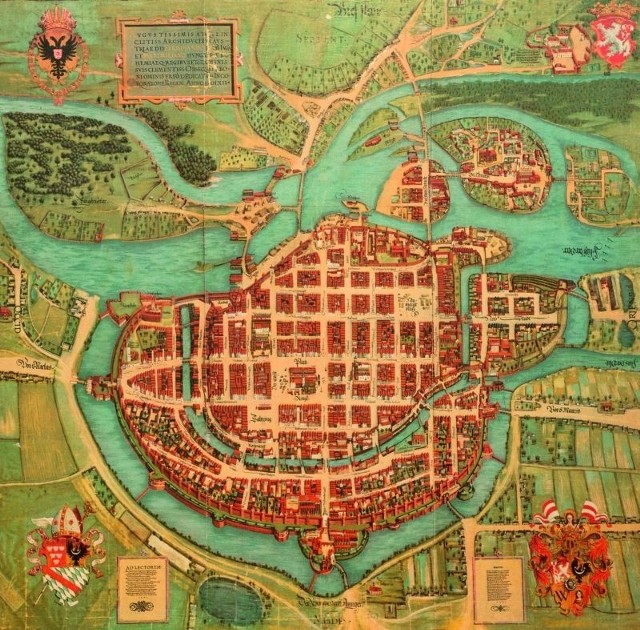 Na mapie z XVI wieku doskonale widać Neustadt. To wyspa na skraju, po prawej stronie. Wtedy już nie była to jednak osobna osada