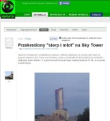 Wrocław: Przekreślony sierp i młot na Sky Tower (ZOBACZ)