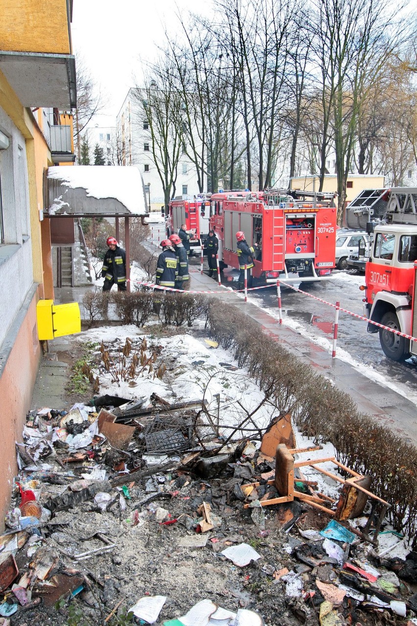 Pożar w bloku na ul. Ugórek w Krakowie