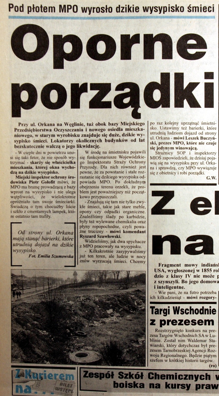 Z archiwum Kuriera: Kurier Lubelski z 16-17 listopada 1996