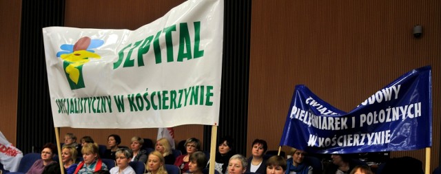 Przedstawiciele szpitala manifestowali swoje problemy w lutym na sesji Sejmiku Samorządowego w Gdańsku.